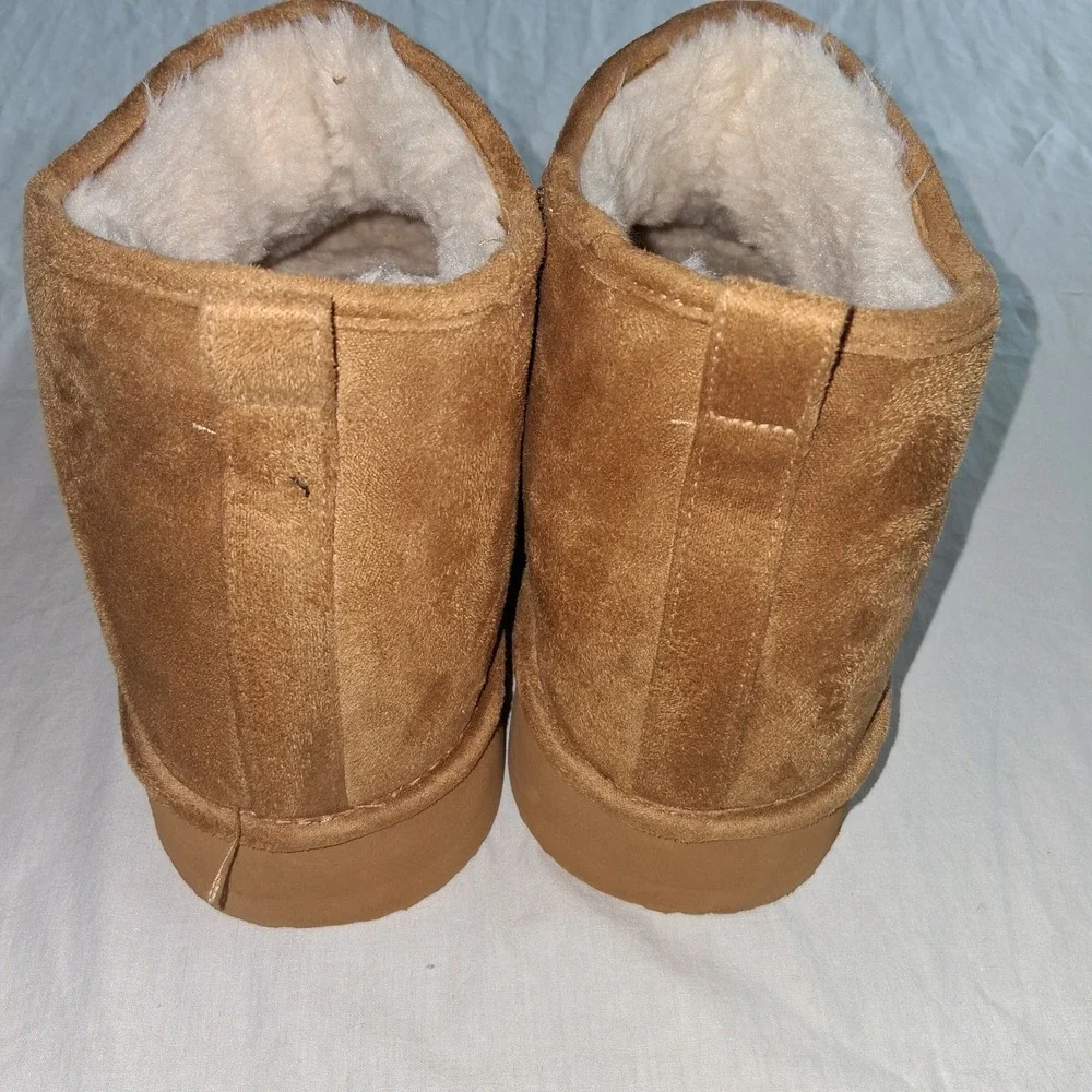 Madden Girl Womens G Bondi Tan‎ Faux Suede Shearling Lined Ankle Boots Size 11